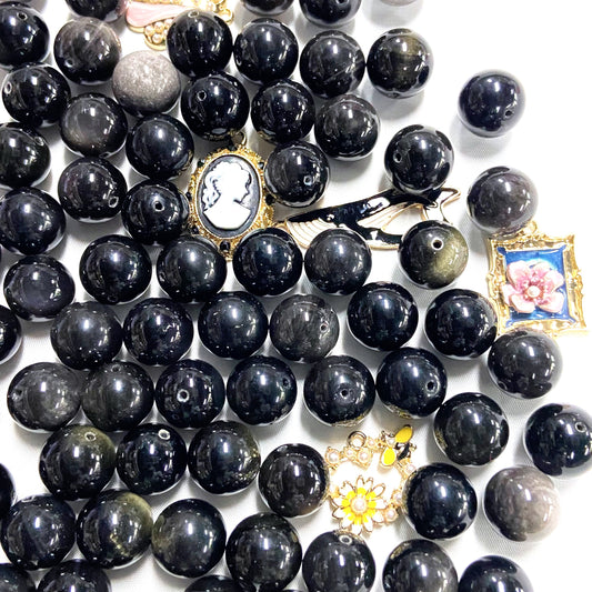 Crystal Large Black Obsidian 14mm