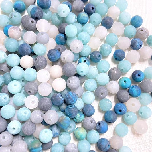 Tiny Crystal Matte Aqua 6mm