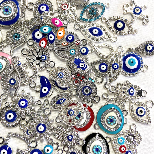 Evil Eye Double Loop Silver