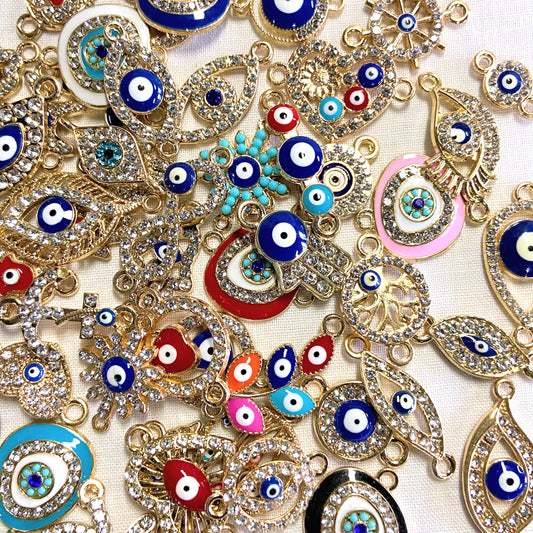 Evil Eye Double Loop Gold